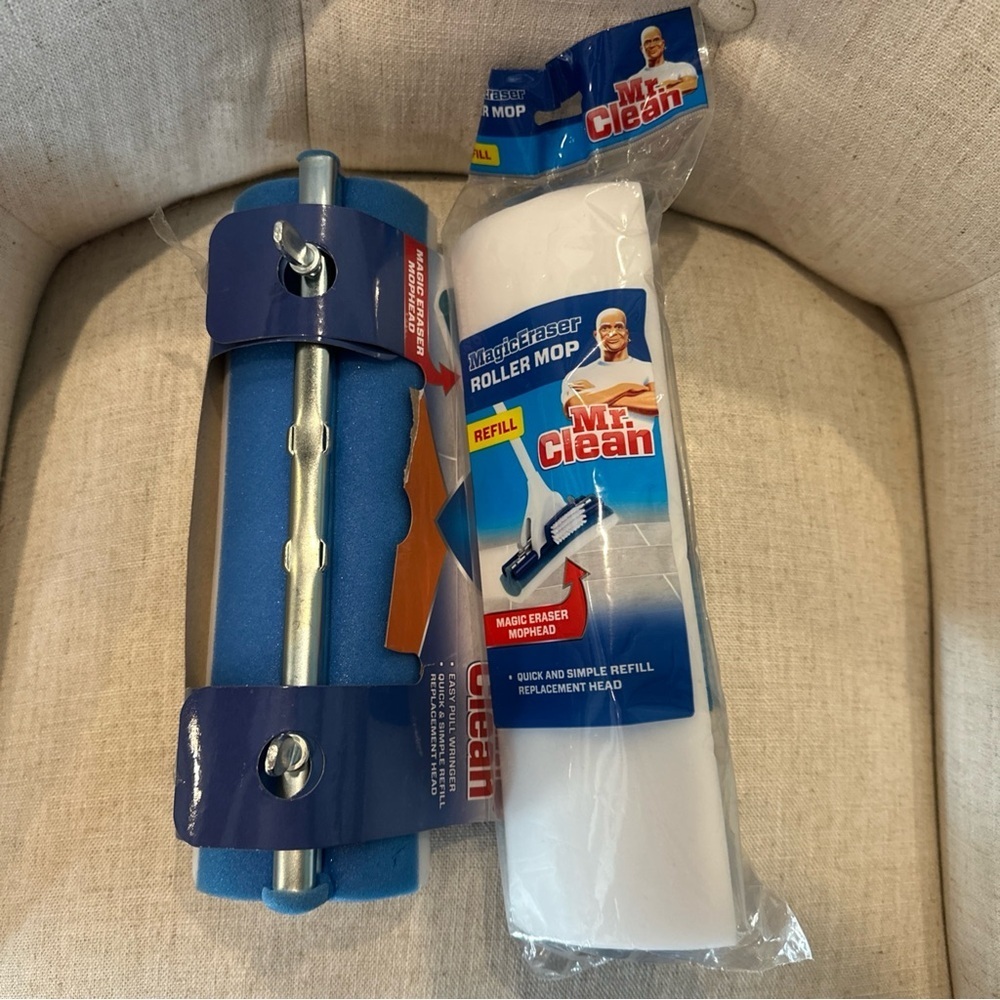 Mr. Clean Magic Cleaning Eraser Blue and White Roller Mop Refill 2 count